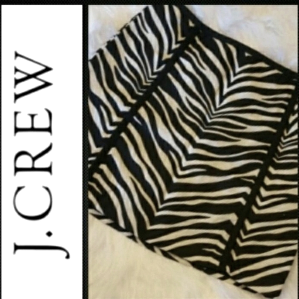 Y2K J. Crew Linen Mini Skirt Lined Animal Print POCKETS SZ 4 WOMENS SIZE 4
